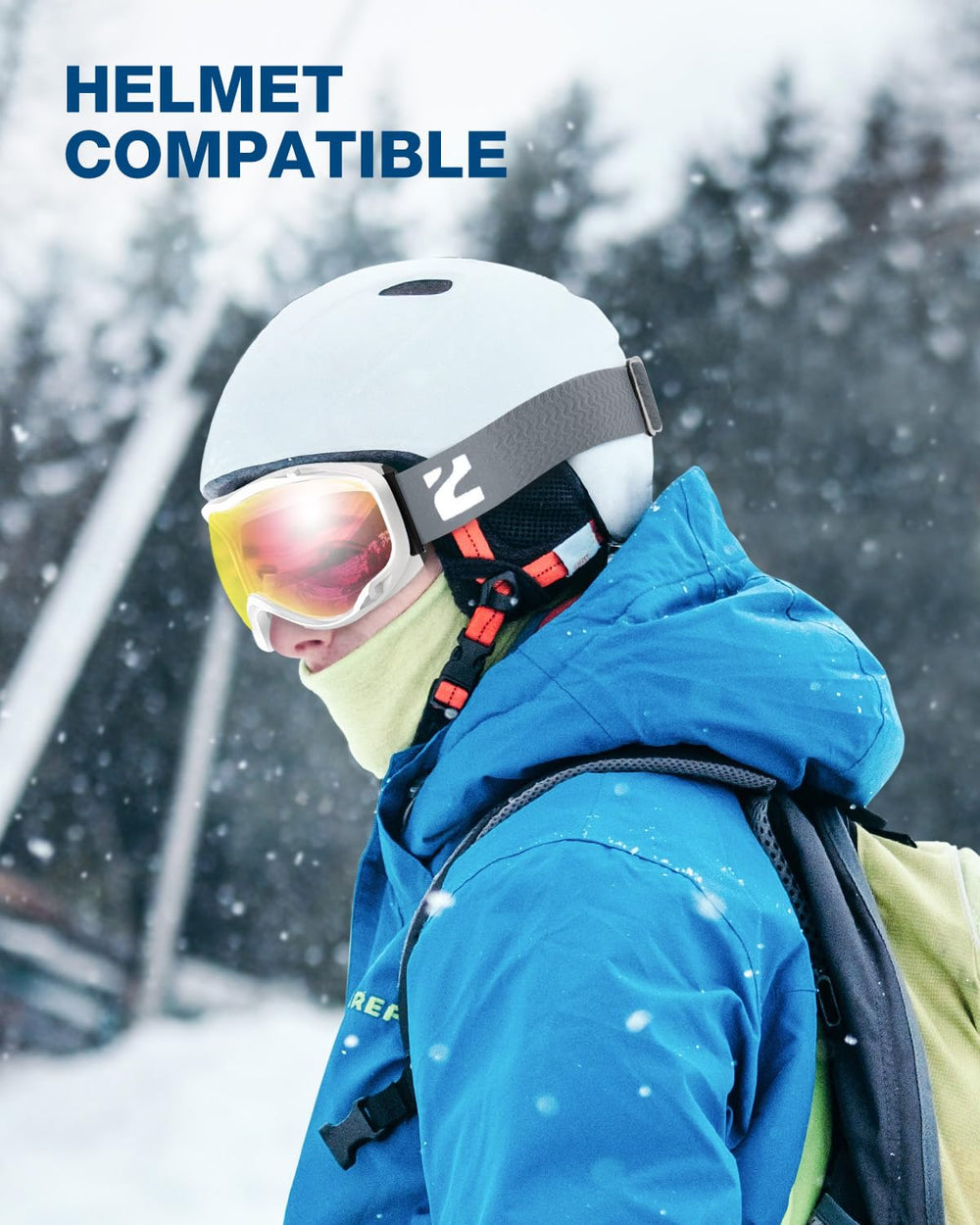 ZIONOR Lagopus lifestyle on snowy slope showing contrast and UV protection
