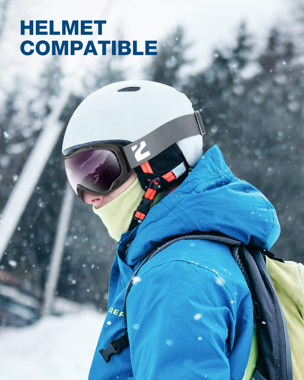 ZIONOR Lagopus lifestyle snow scene showing clear vision and active use