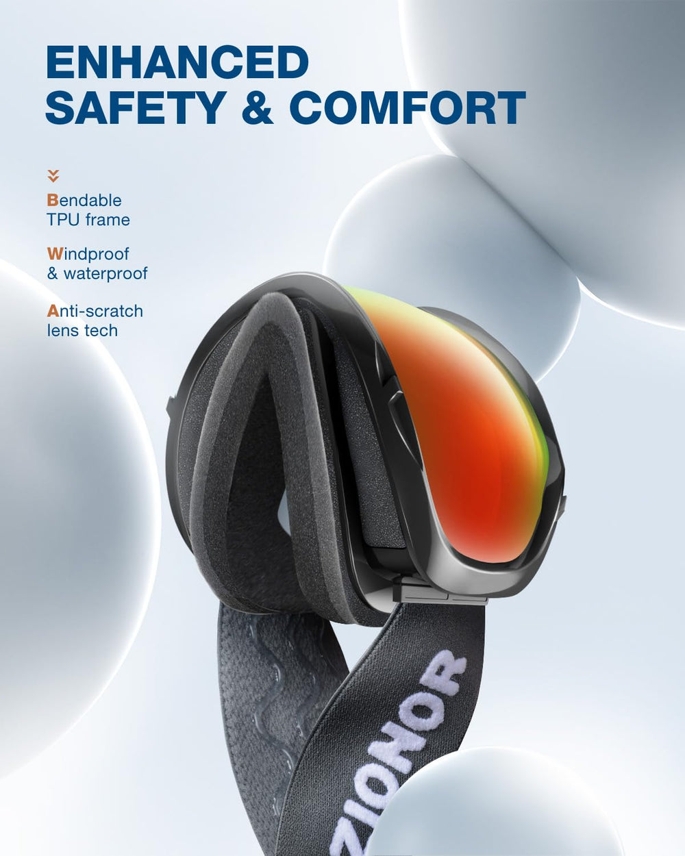 ZIONOR Lagopus worn over prescription glasses showing OTG design and clear sight benefit