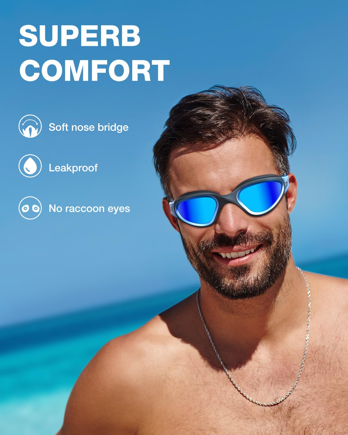 ZIONOR side profile displaying soft silicone gasket for comfortable leakproof seal