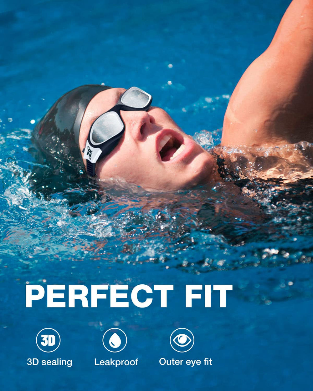 ZIONOR soft silicone gasket detail for a secure watertight comfortable seal