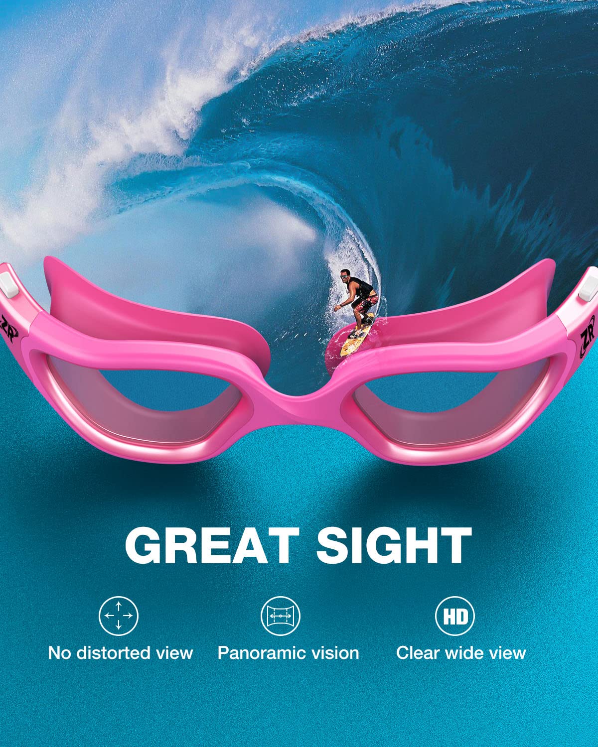 ZIONOR goggles held in hand showing compact size and durability