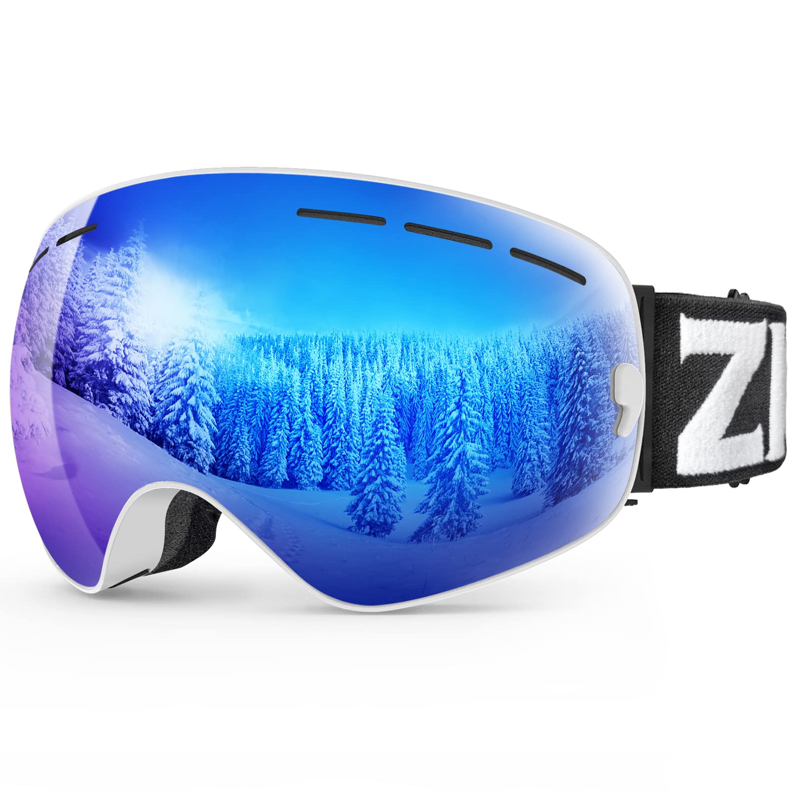 ZIONOR front view white frame showing clear wide field of vision