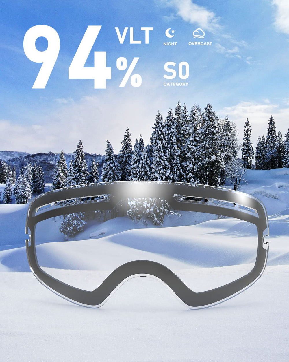 ZIONOR X close-up of lens coating highlighting anti-fog layer and durability