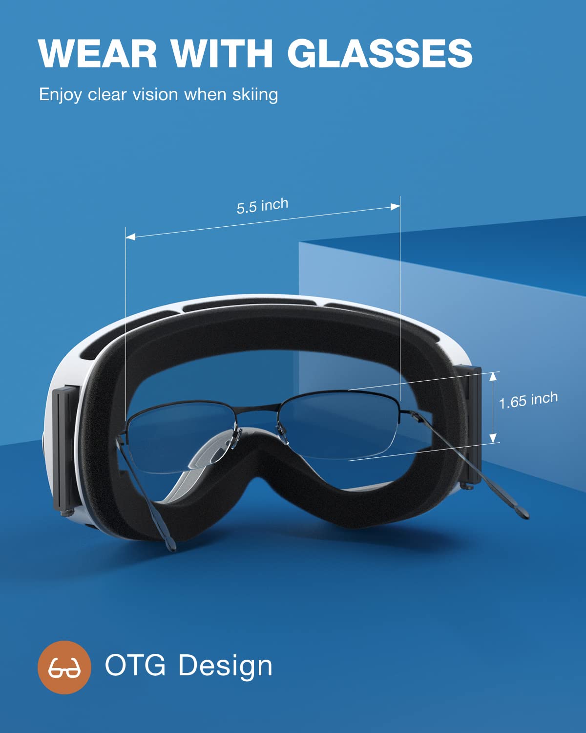 ZIONOR lifestyle action shot showing improved visibility while skiing