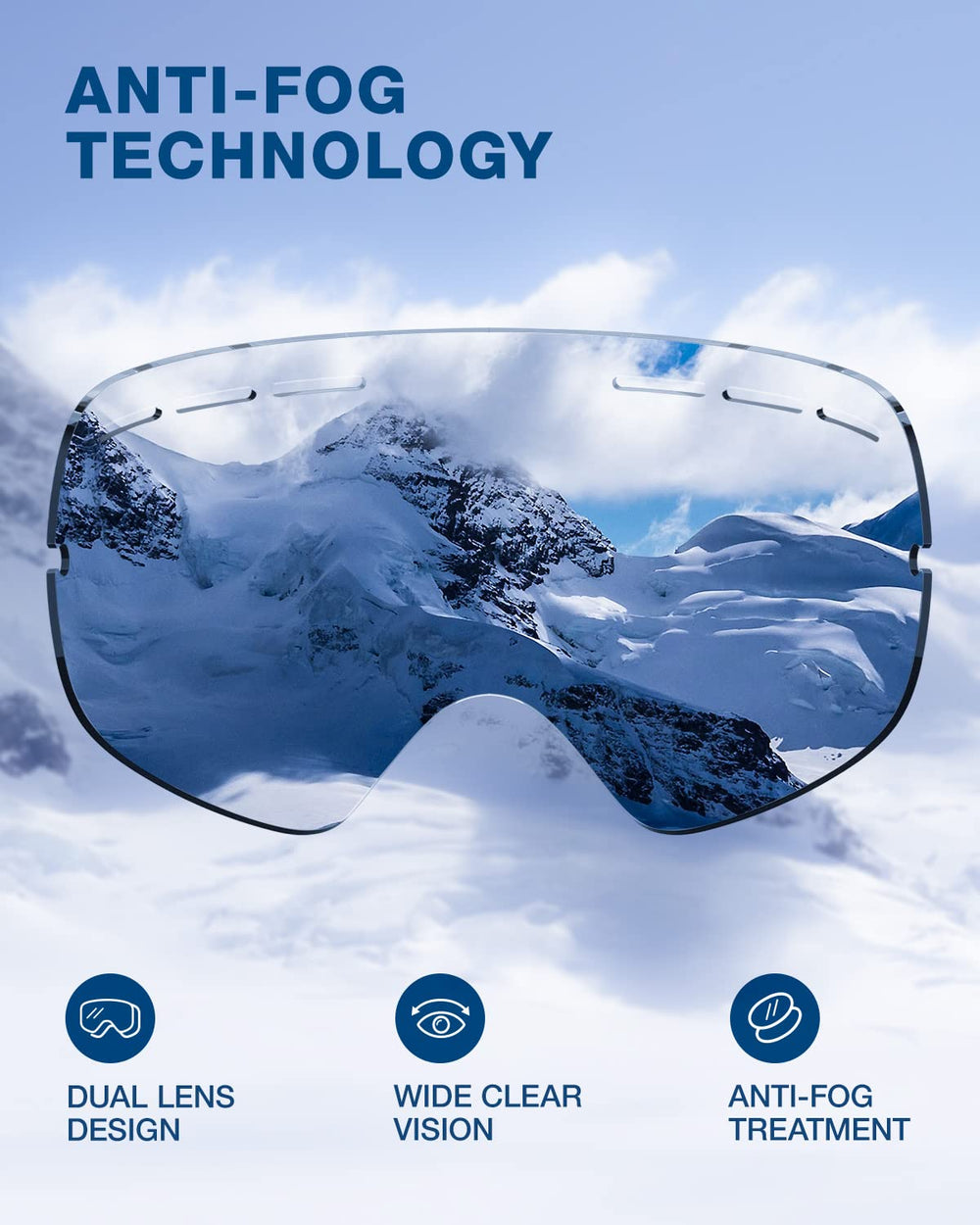 ZIONOR goggles worn by rider on slope showing enhanced visibility