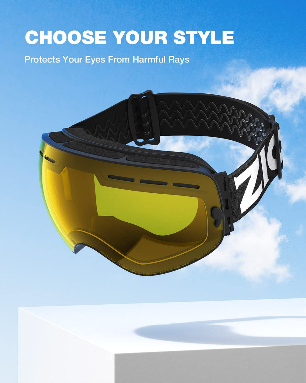 ZIONOR X packaging and label shot showing model compatibility and UV400 benefit
