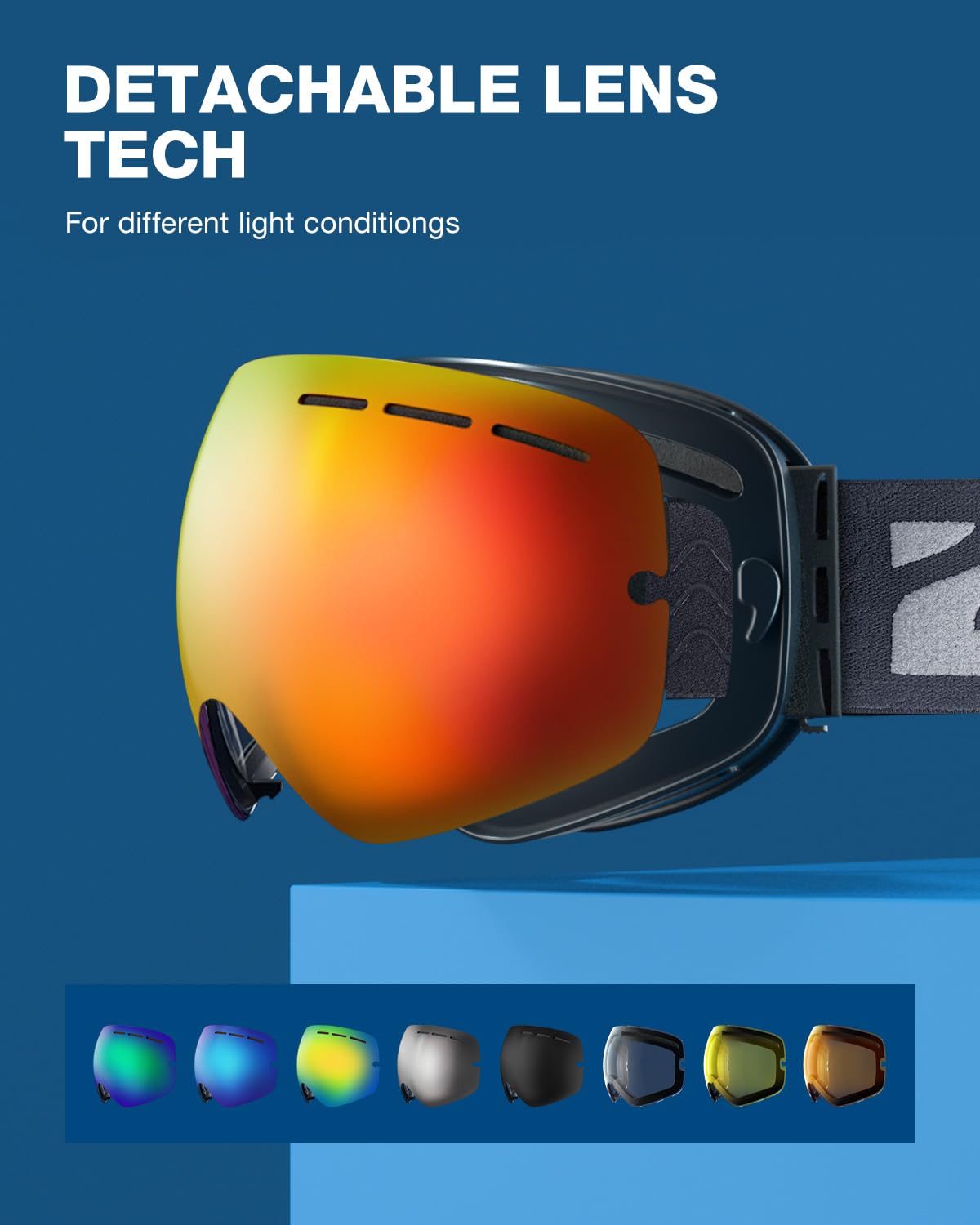ZIONOR X detached lens and accessories showing easy swapping convenience