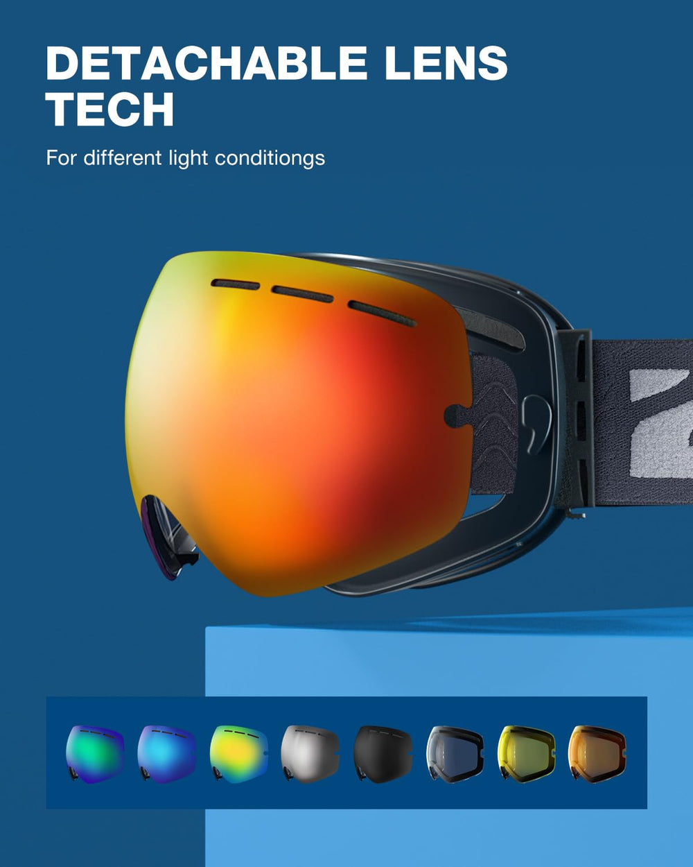 ZIONOR X detached lens and accessories showing easy swapping convenience