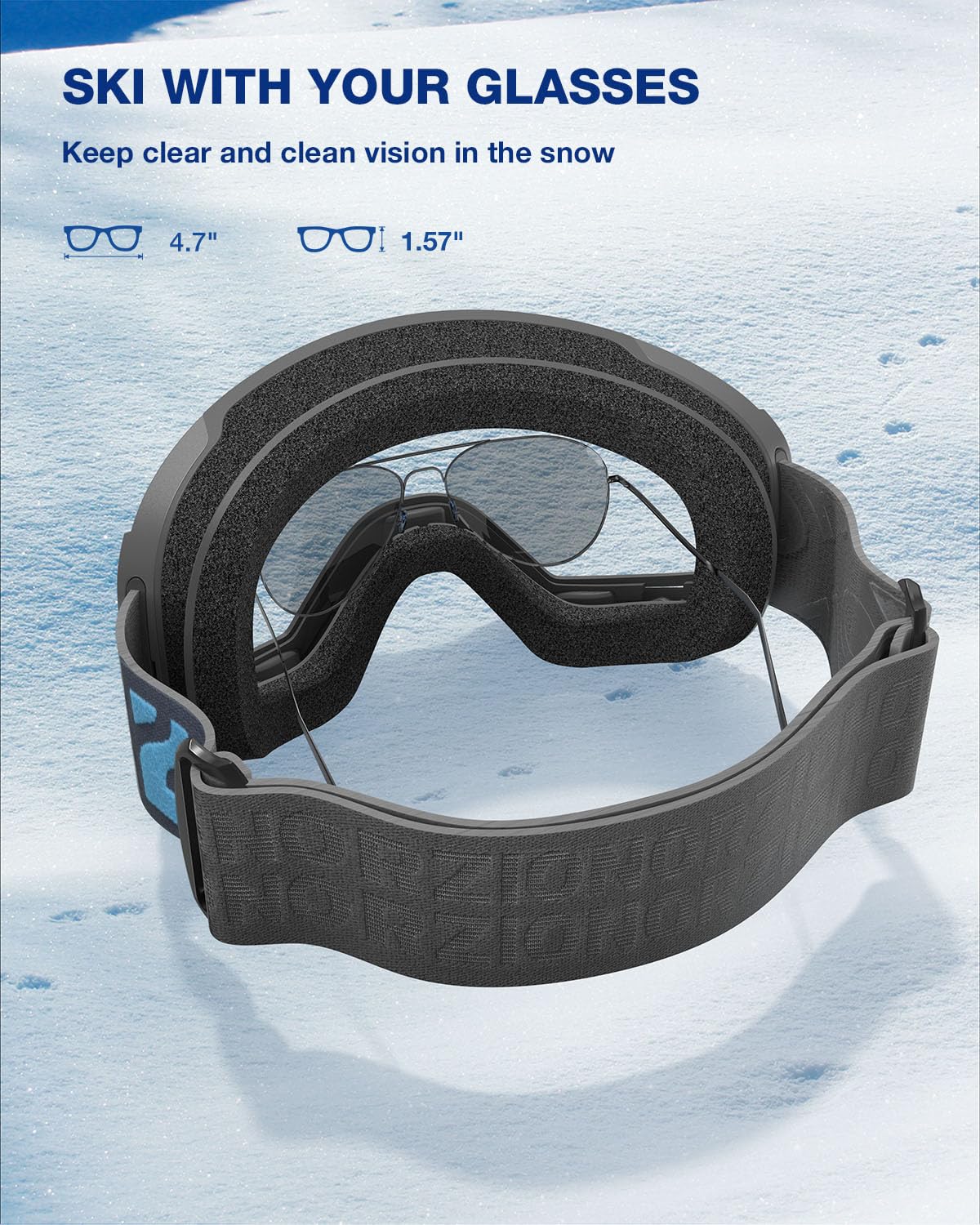 ZIONOR X11 over-the-glasses fit showing OTG comfort for prescription-wearers benefit