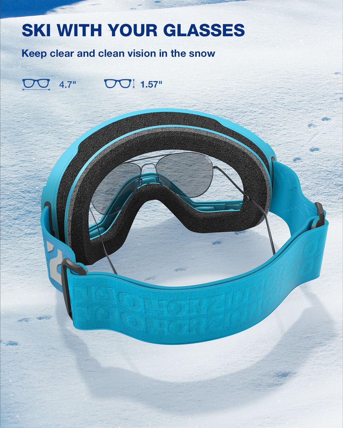 ZIONOR X11 worn over prescription glasses illustrating OTG convenience