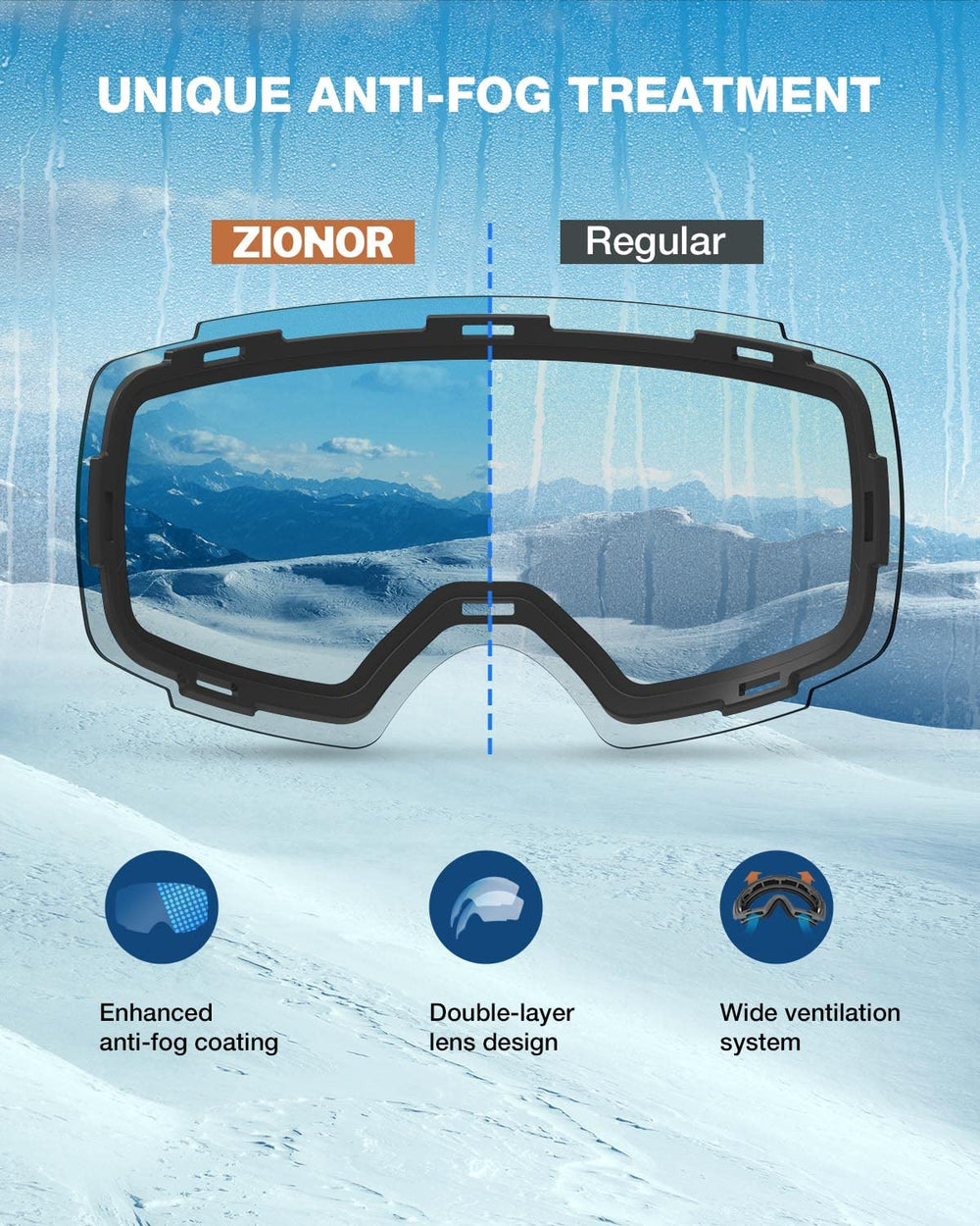 ZIONOR X4 foam and adjustable strap detail for comfortable sealed fit