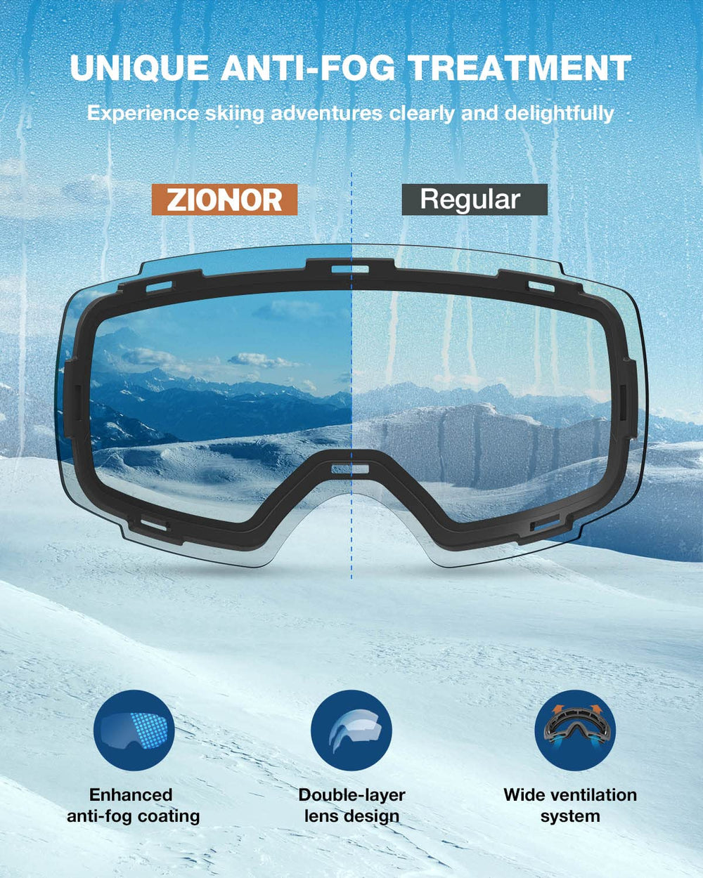 ZIONOR X4 foam padding side for comfortable seal and moisture control