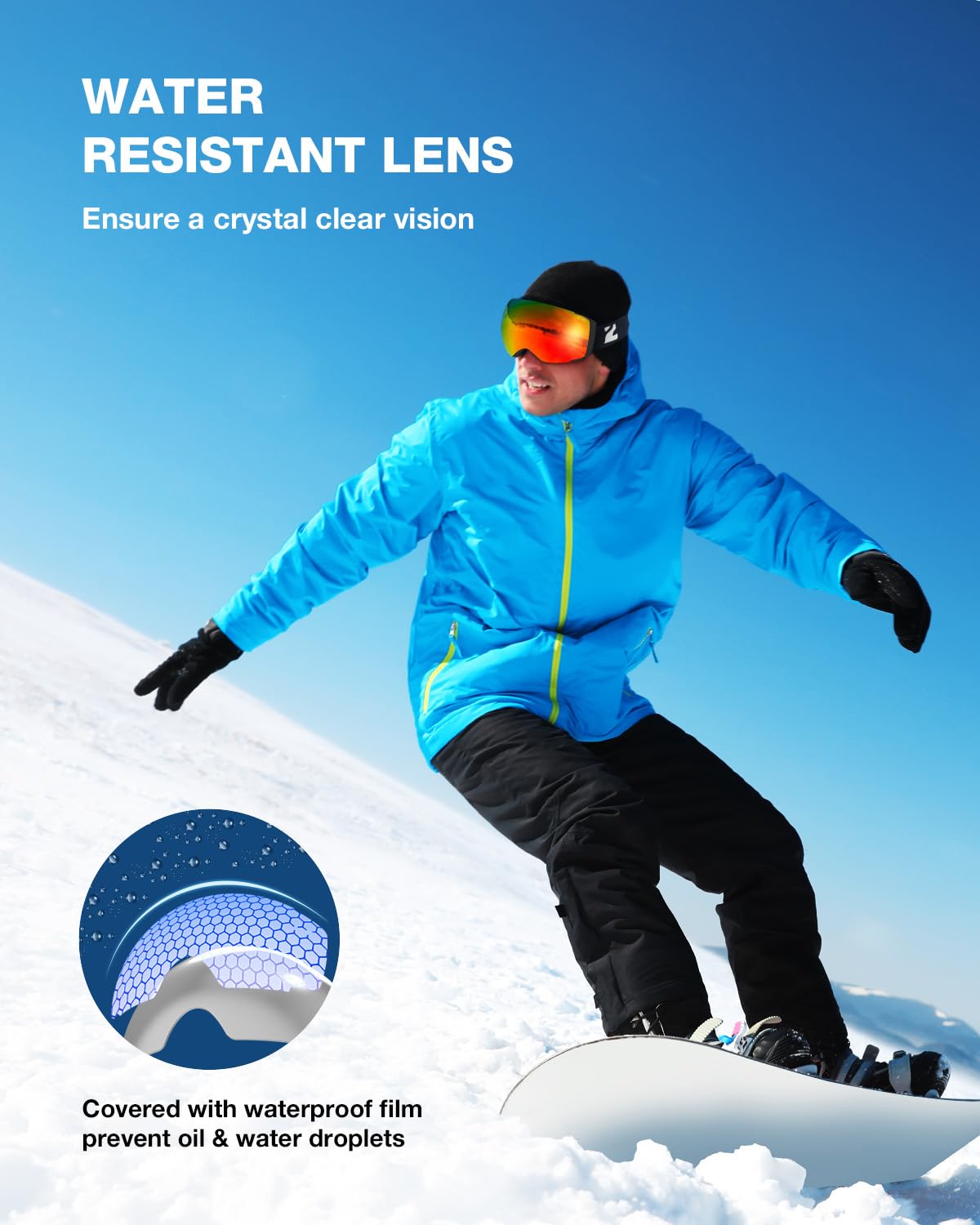 ZIONOR lens comparison showing multiple tint options for varied light