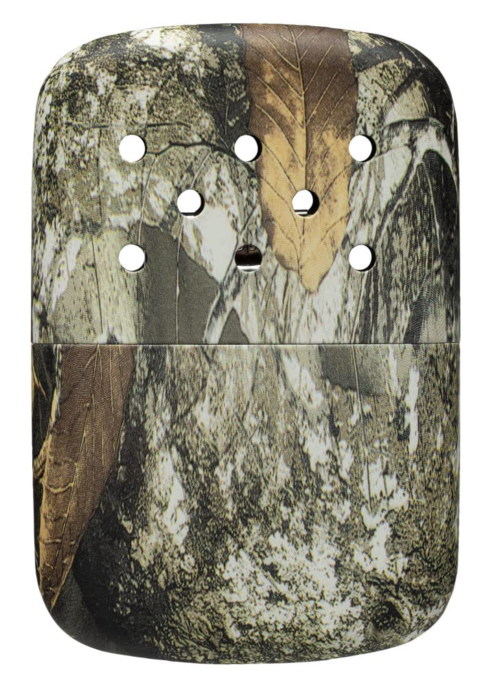 Zippo Realtree Edge close-up of metal texture and burner area, highlighting durable construction