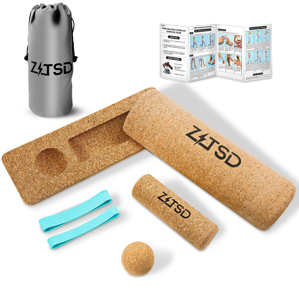 ZITSD cork balance boards front view showing stable training surface benefit