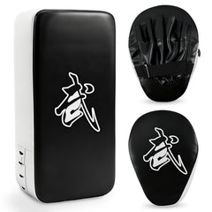 Zmpkhba front view of mitts and kick pad showing full set and compact design benefit
