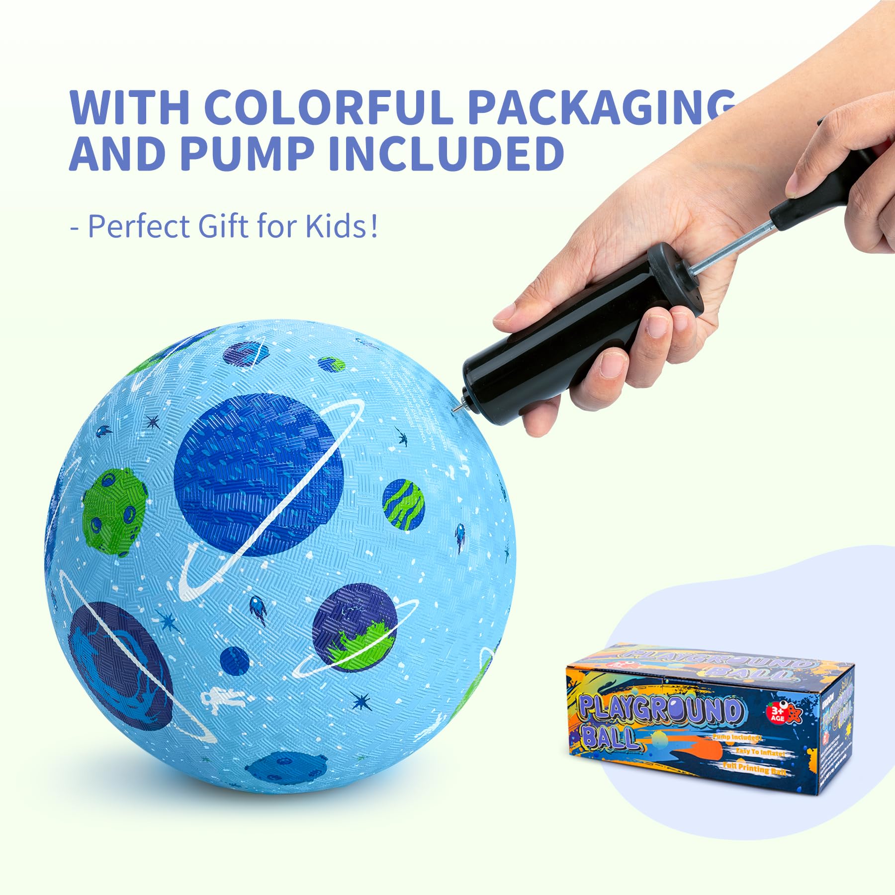 ZOOJOY balls held by a child to show 6-inch scale, perfect size for preschool hand control