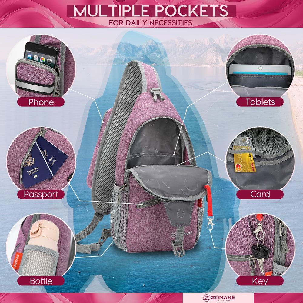 ZOMAKE breathable mesh back panel and strap reducing shoulder pressure