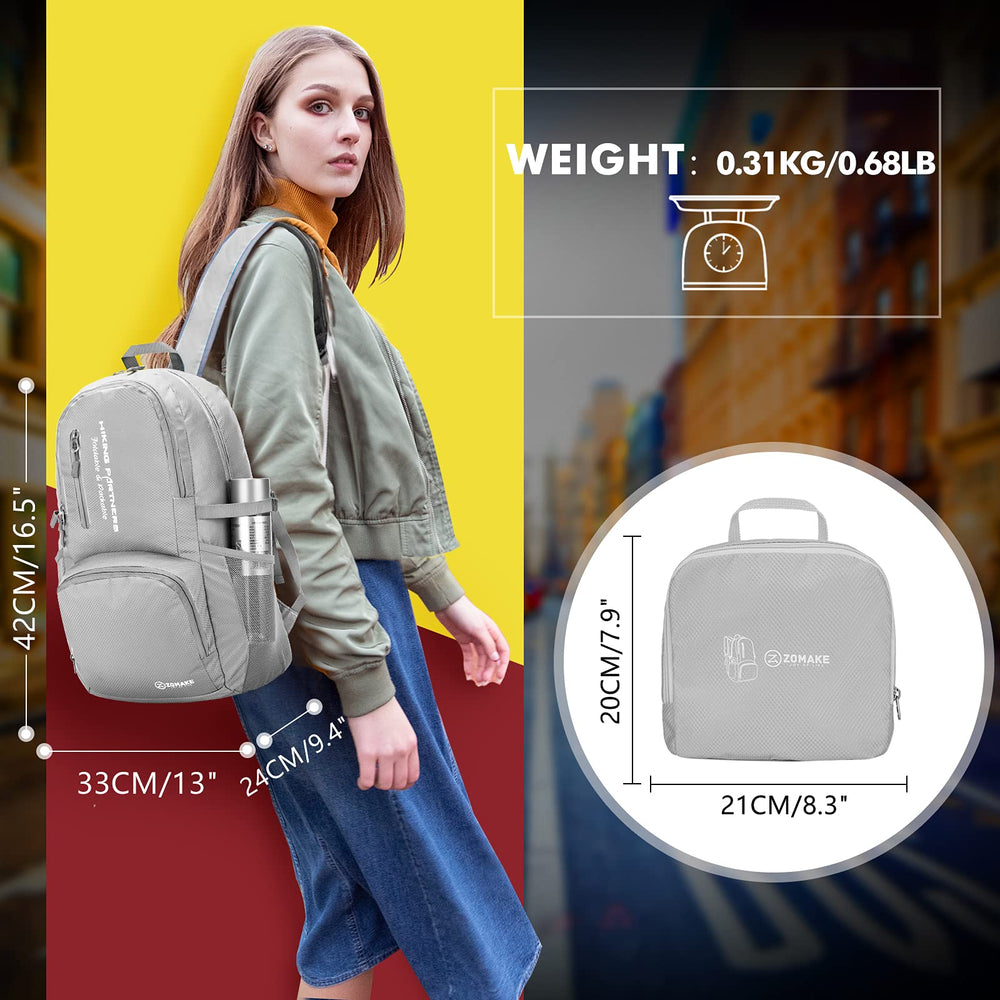 ZOMAKE folded into compact pocket for easy packing and space-saving benefit