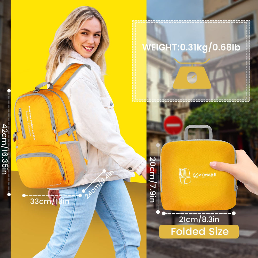 ZOMAKE folded into small pouch for compact storage and easy packing convenience