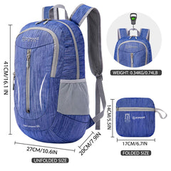 ZOMAKE folded into compact pouch measuring 17×14×5 cm for easy storage and travel