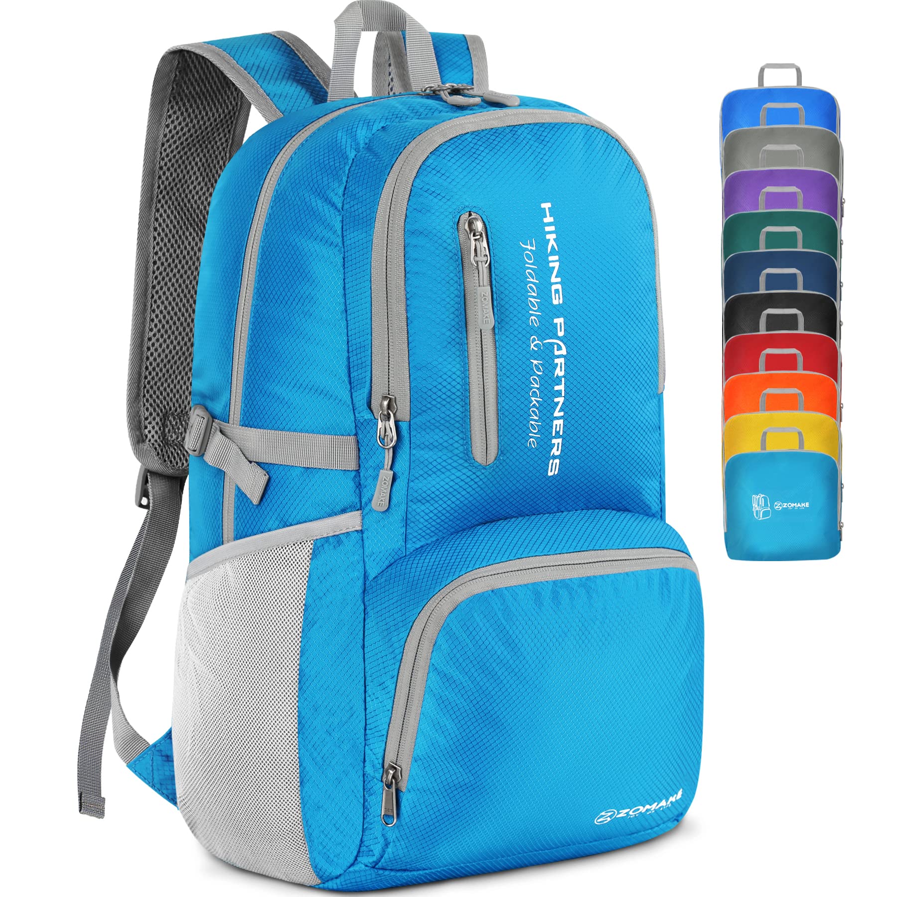 ZOMAKE front view showing roomy 35L capacity and organized pockets for easy access