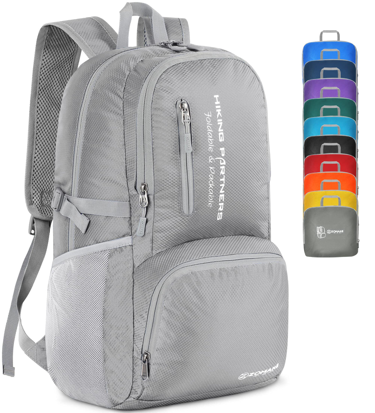 ZOMAKE front view of backpack showing pockets and organized storage benefit