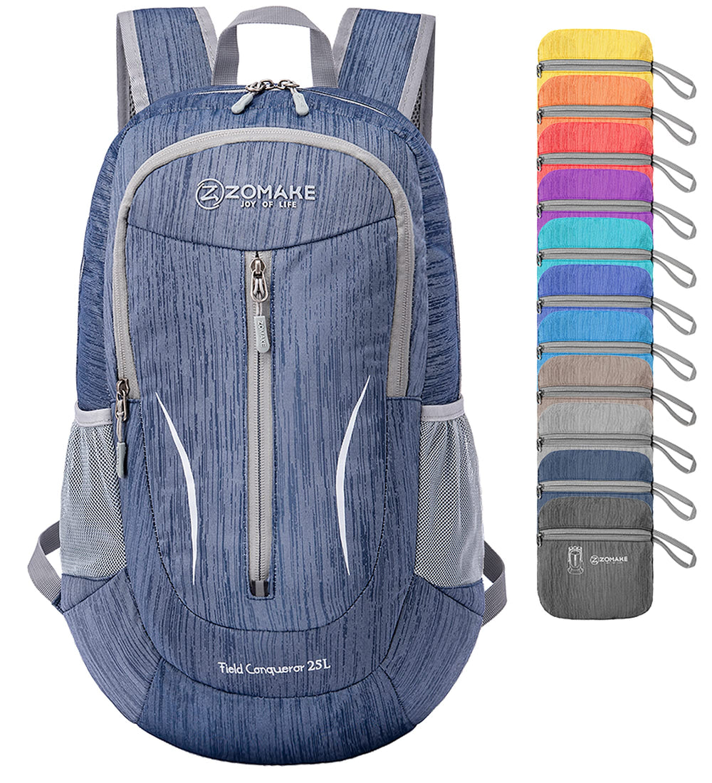 ZOMAKE front view royal blue backpack showing streamlined silhouette and easy access