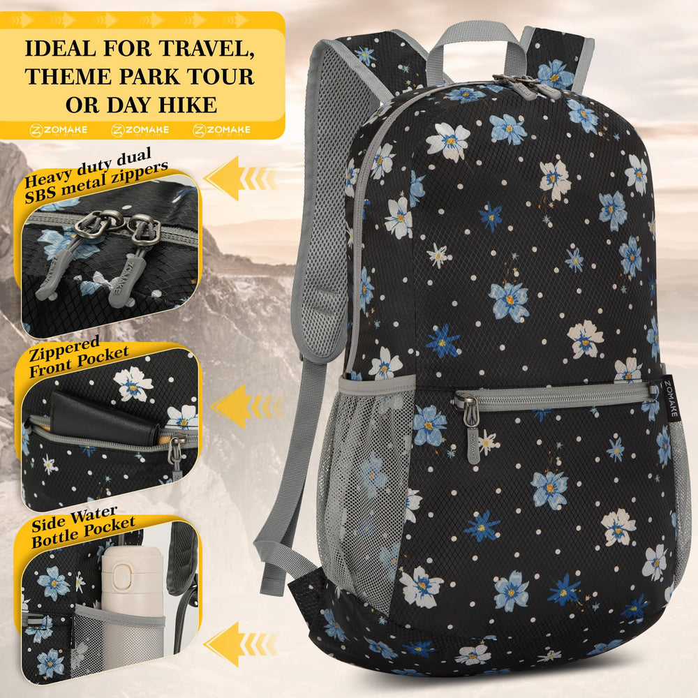 ZOMAKE on hiker wearing pack showing comfortable straps and low weight