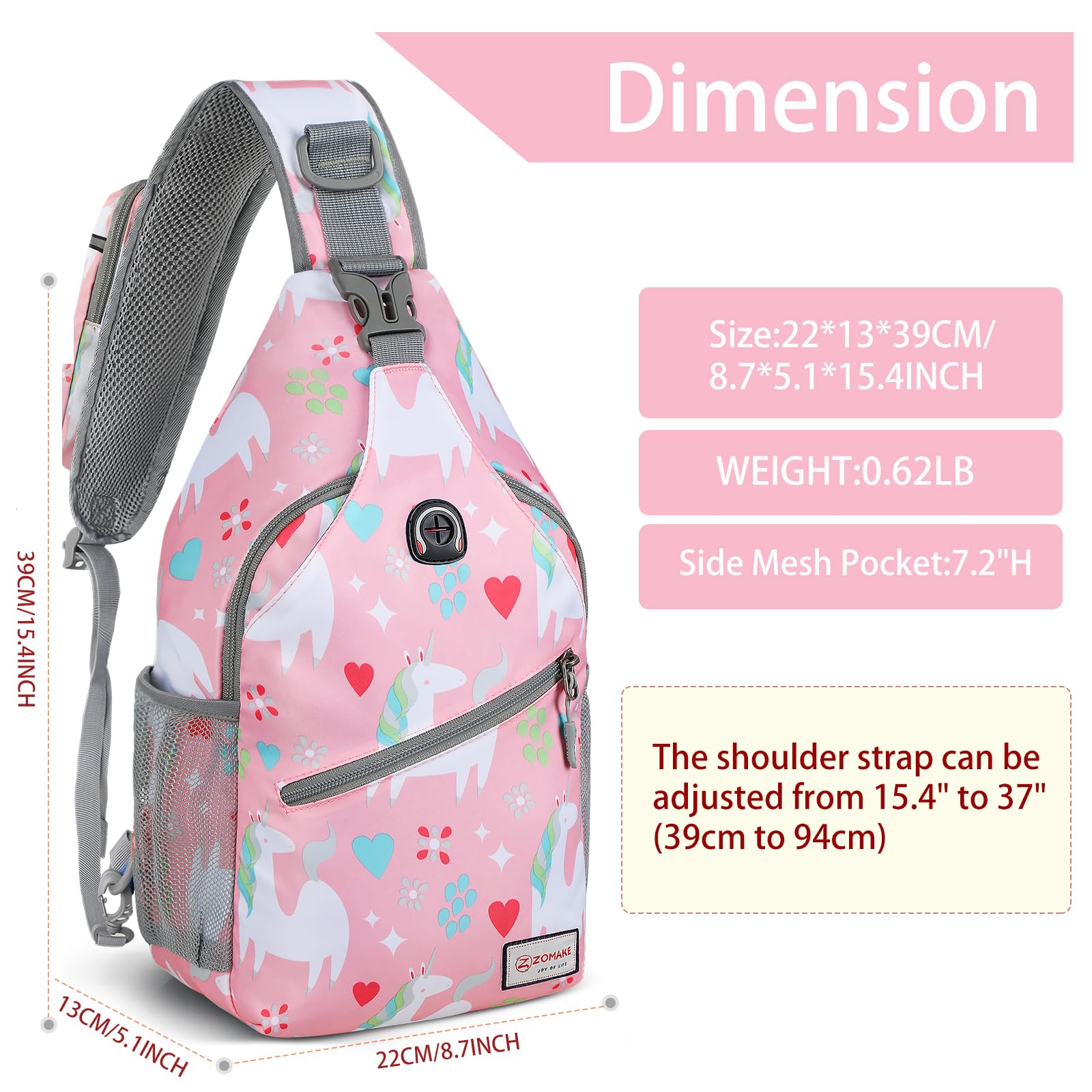 ZOMAKE open main compartment holding a 10-inch tablet and organized accessories securely