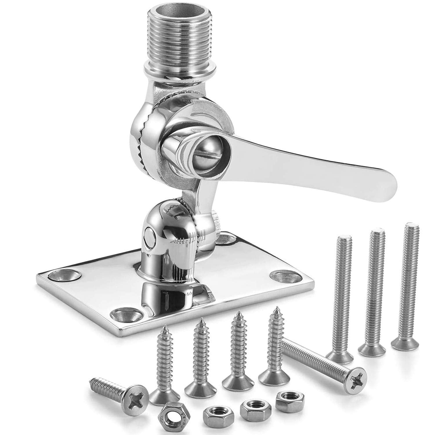 ZOMCHAIN front view of antenna mount showing polished finish and stable base, durable protection