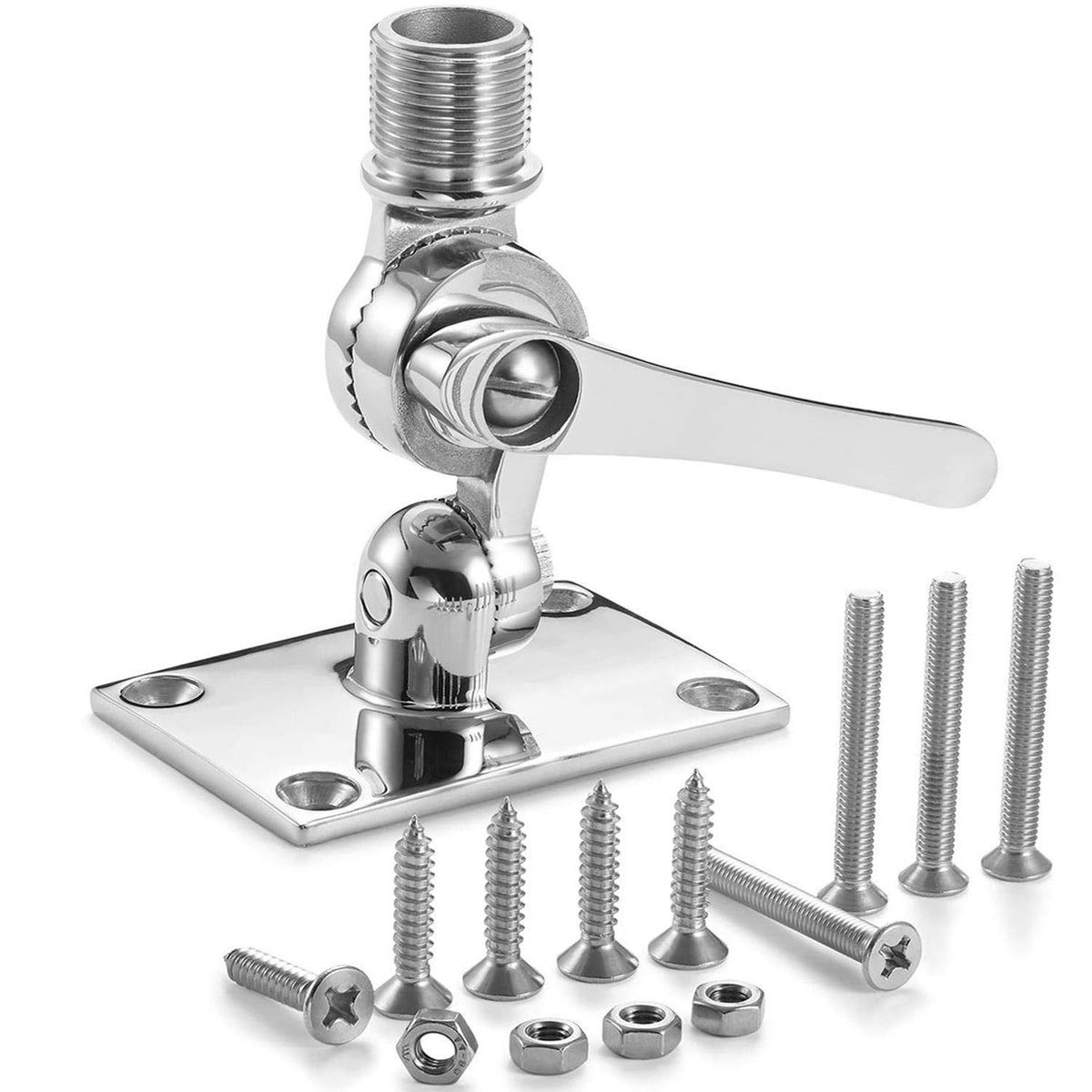 ZOMCHAIN front view of antenna mount showing polished finish and stable base, durable protection