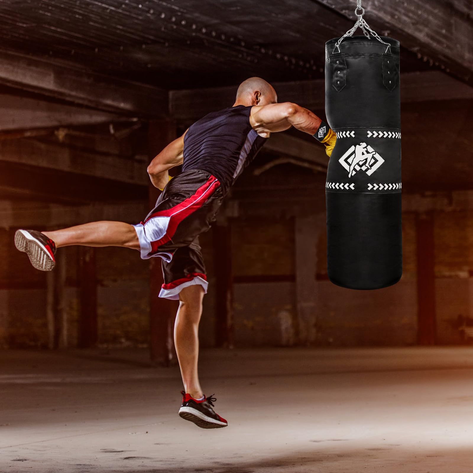 ZOOFOX athlete striking bag in action showing impact absorption and realistic feedback