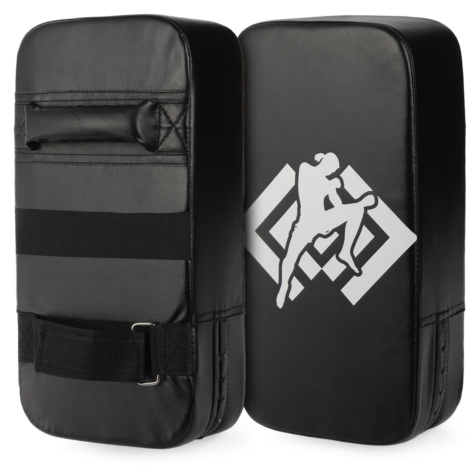 ZOOFOX front view of paired Muay Thai pads showing full striking surface and coverage benefits