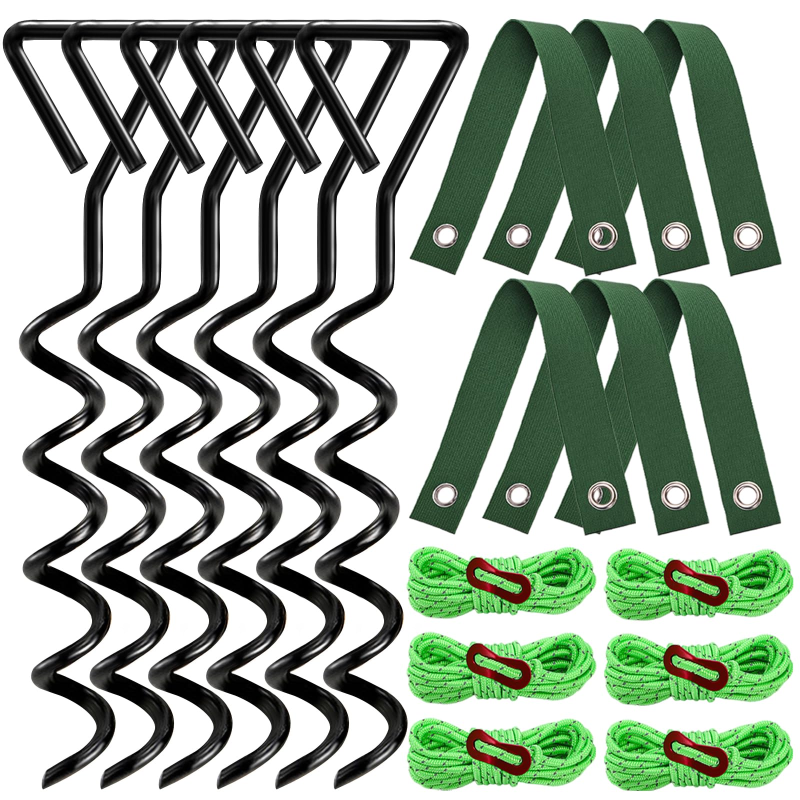 ZOOFOX packaging and kit contents showing six stakes and ropes for quick setup