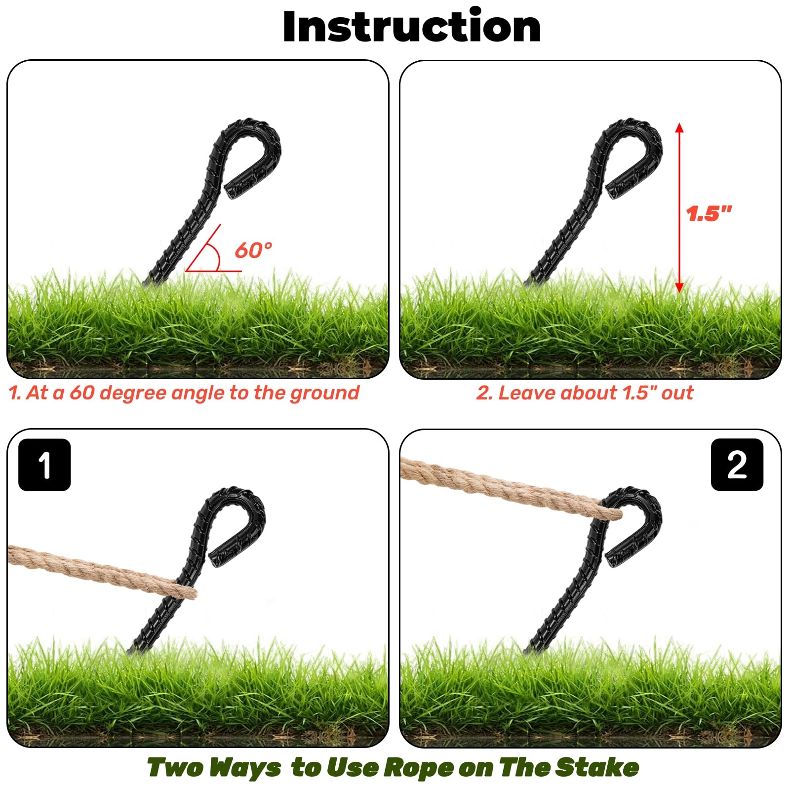 ZOOFOX hooked head loop for secure rope attachment and quick removal