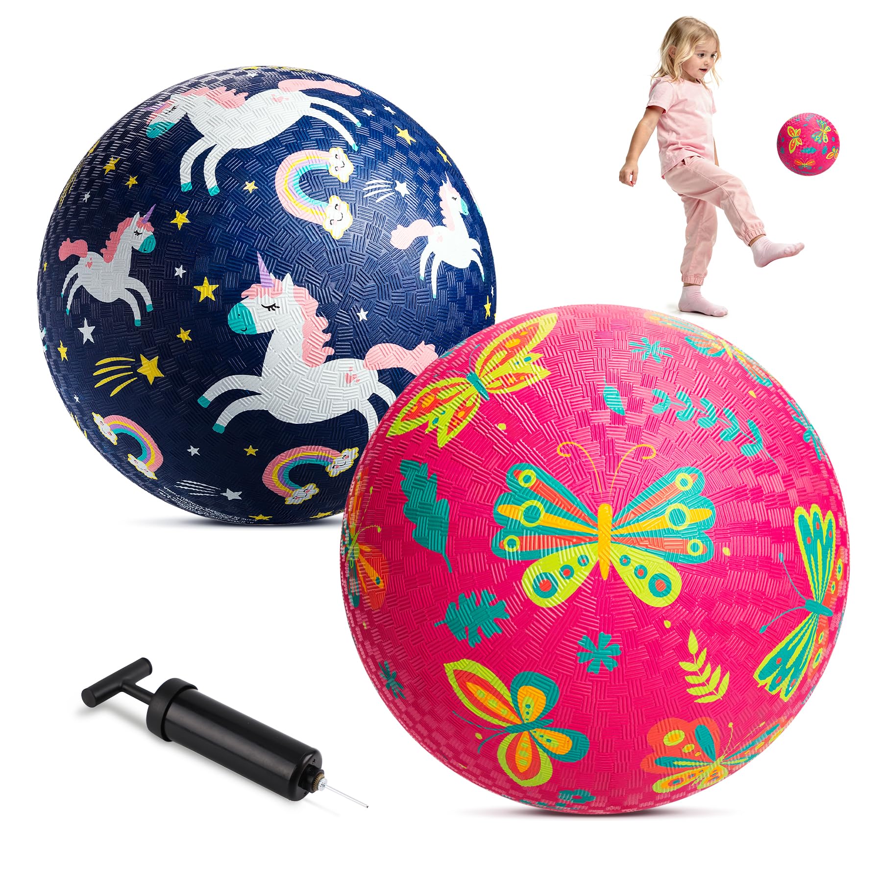 ZOOJOY front view of two 6-inch playground balls showing fun packaging and readiness to play