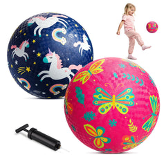 ZOOJOY front view of two 6-inch playground balls showing fun packaging and readiness to play