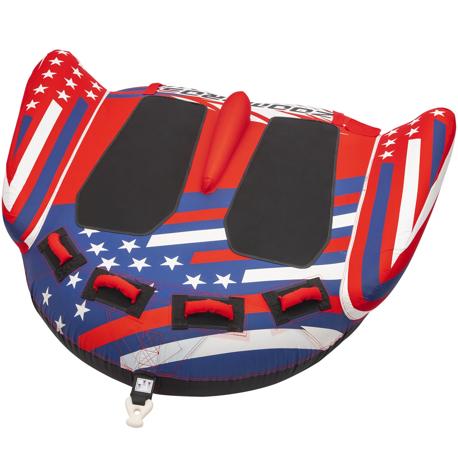 ZOOMBROS front view of towable tube showing size and shape for stable rides