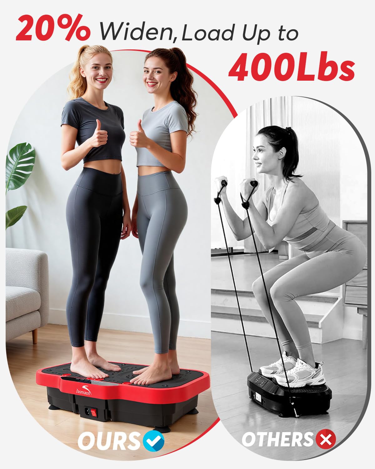 Zoomsnail in use with person doing squat, improves workout intensity