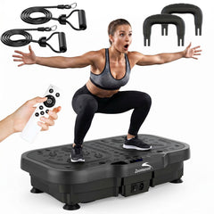 Zoomsnail vibration plate front view showing sturdy wide platform and stability benefits