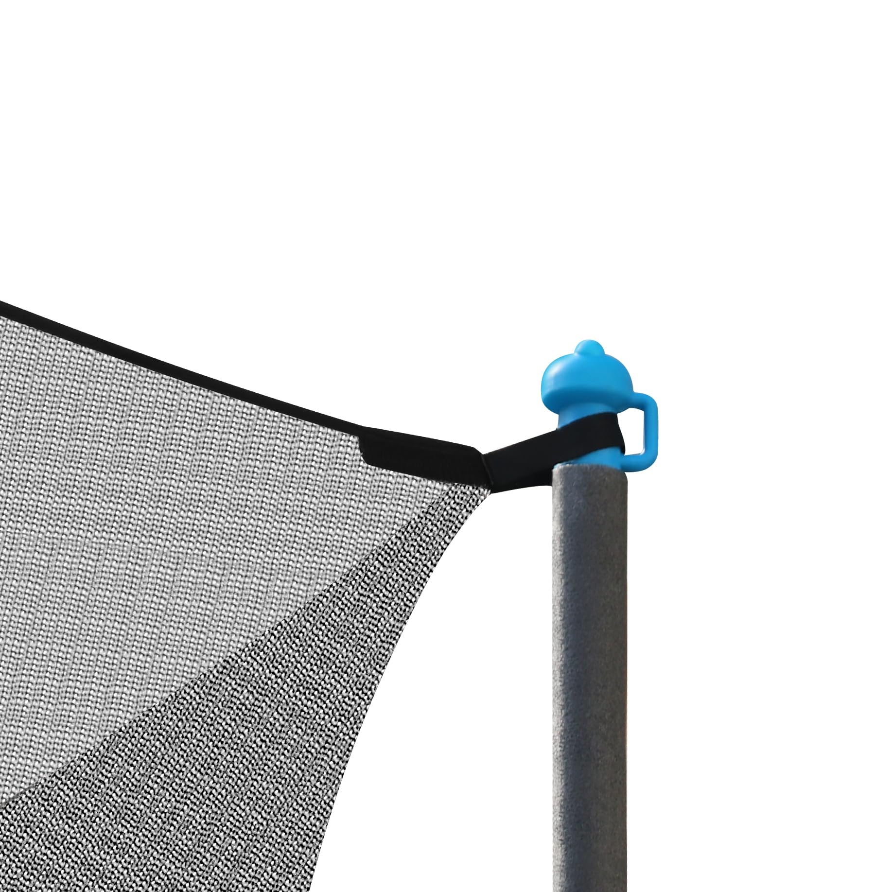 Zoomster enclosure pole caps close-up protecting pole tops and improving fit