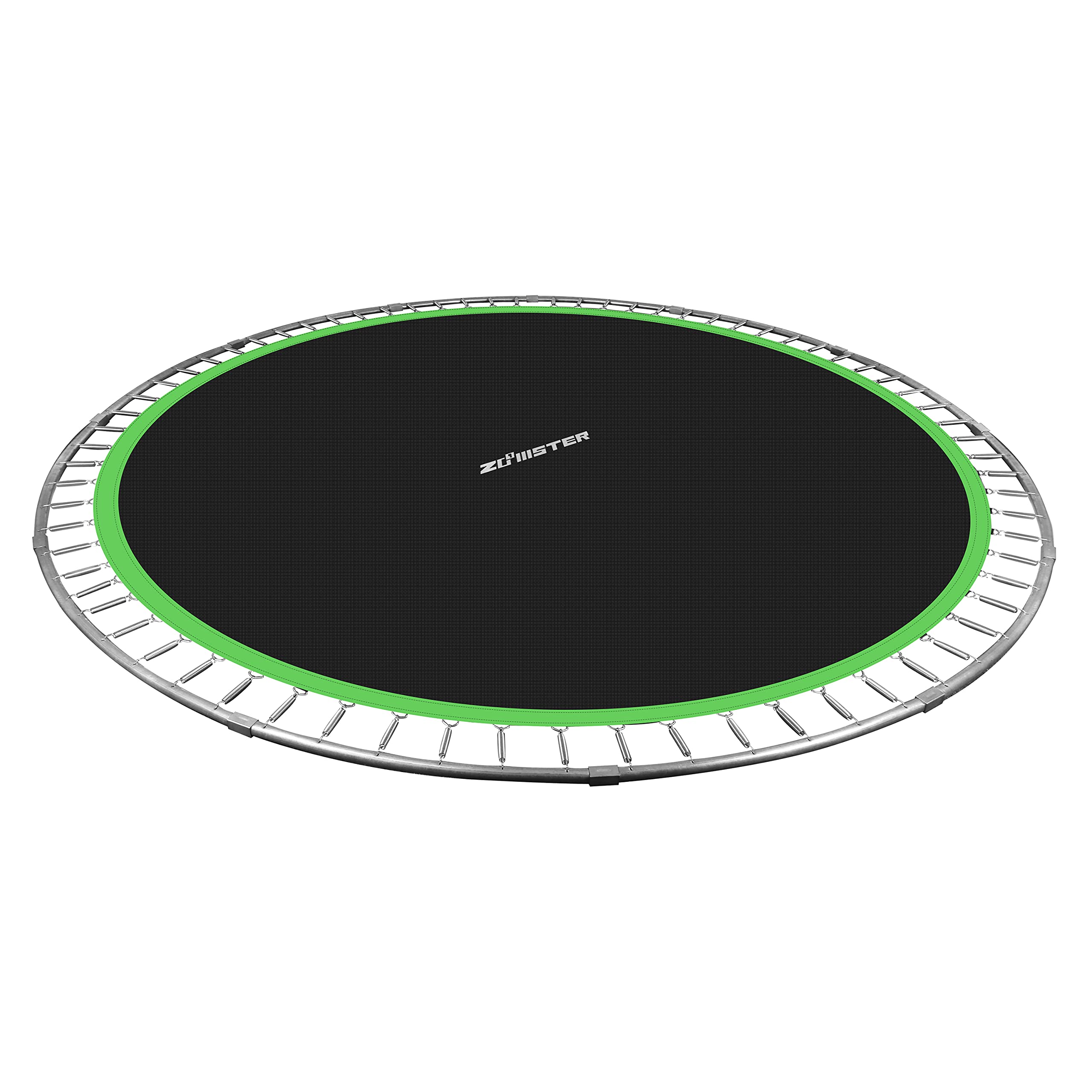 Zoomster lifestyle image kids jumping on mat in backyard showing family fun