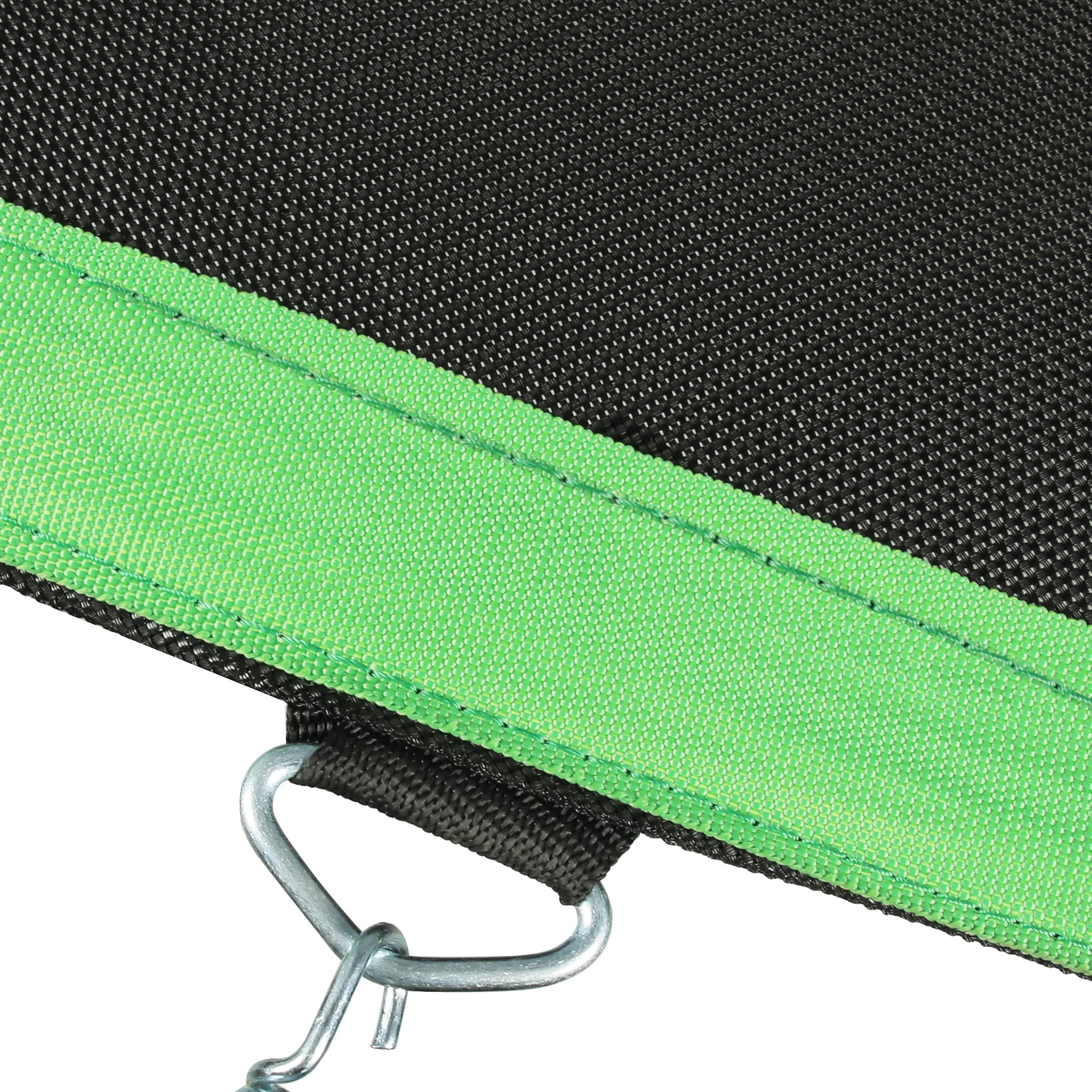 Zoomster mat installed on a 14ft trampoline frame demonstrating restored bounce