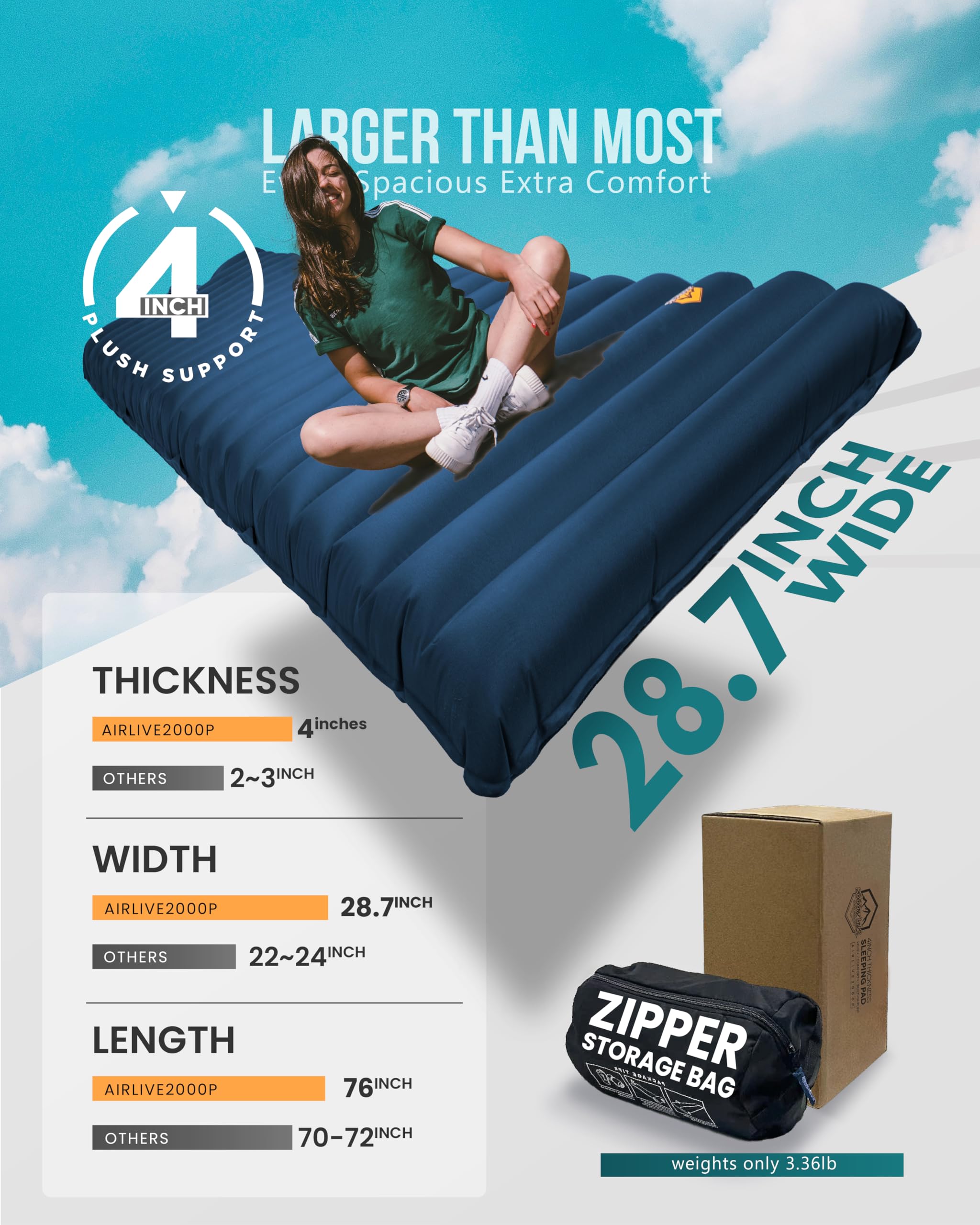 ZOOOBELIVES built-in stomp pump detail for fast hands-free inflation