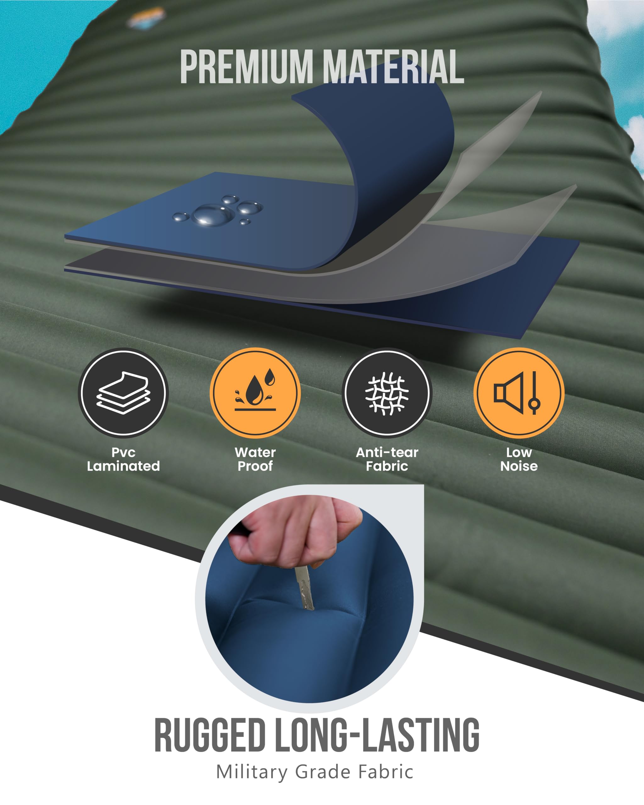 ZOOOBELIVES sleeping pad beside backpack showing compact packed size