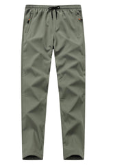 ZooYung front view olive green joggers showing fit and elastic waist for comfortable wear