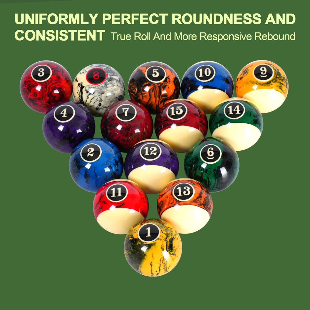 Zovcsxn cue ball and number printing visible for easy identification and consistent play