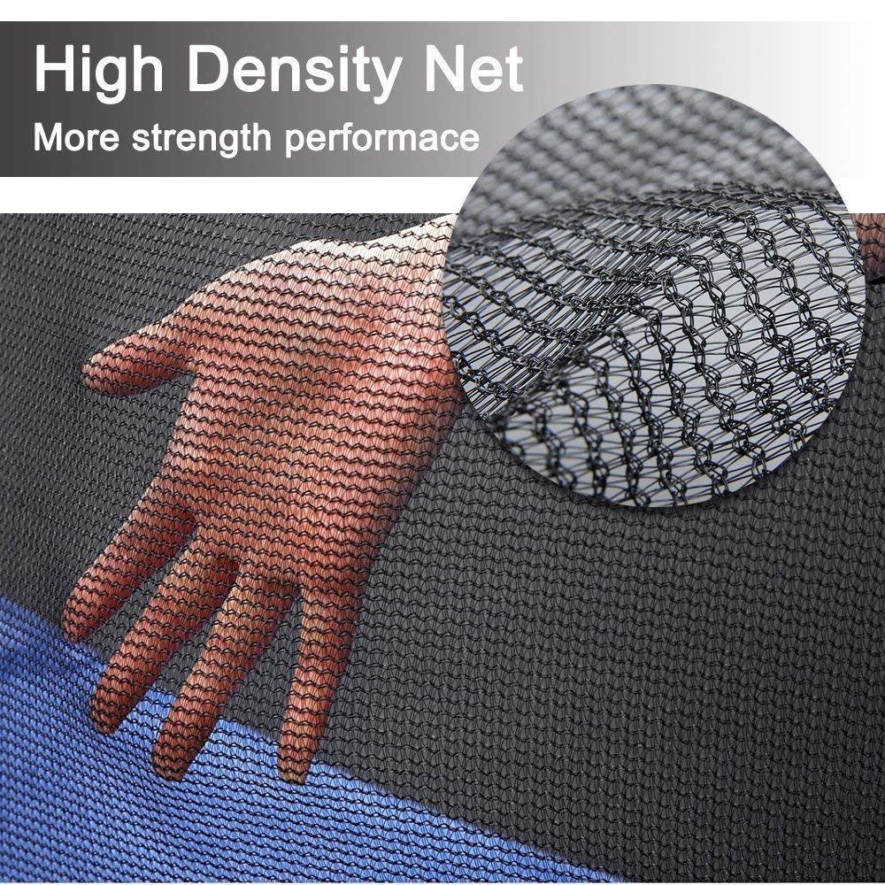 Zoyemone net height shown next to person demonstrating 6 ft coverage benefit